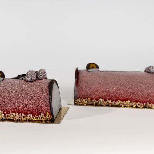 Bûche rocher insert framboise balsamique
